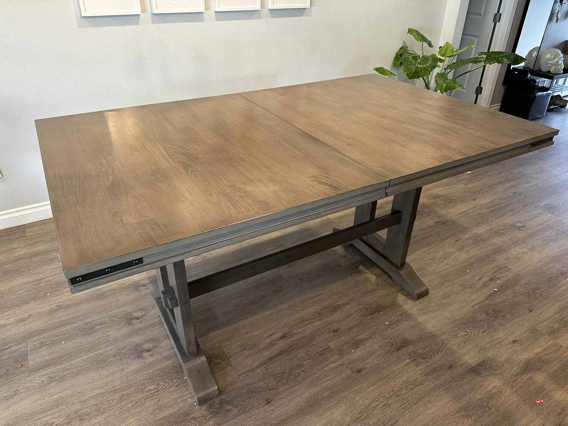 Dining Room Table - Hudson Gray Extendable Trestle Dining Table