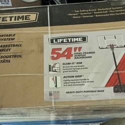 New 54 inch Basketball Hoop System Portable by Lifetime Adjustable Height