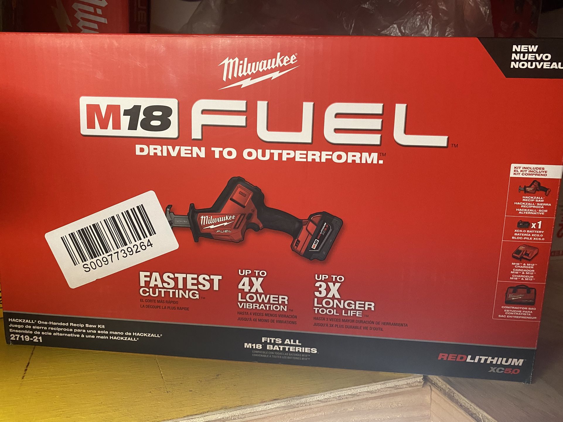 MILWAUKEE M18 FUEL. HACKZALL RECIP SAW KIT #2719-21 New (( Read Below ))