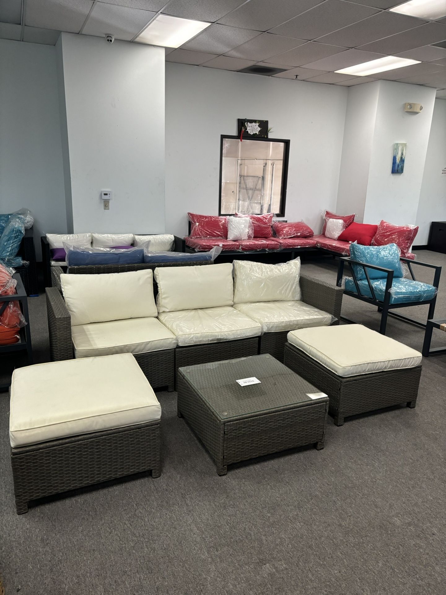 New pcs Rattan Wicker Patio Furniture Set Sectional Sofa Set