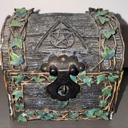 Wood Treasure Chest/ Storage Box/ Decorative Gothic Chest/ OBO