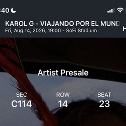 KAROL G CONCERT TICKET SOFI STADIUM