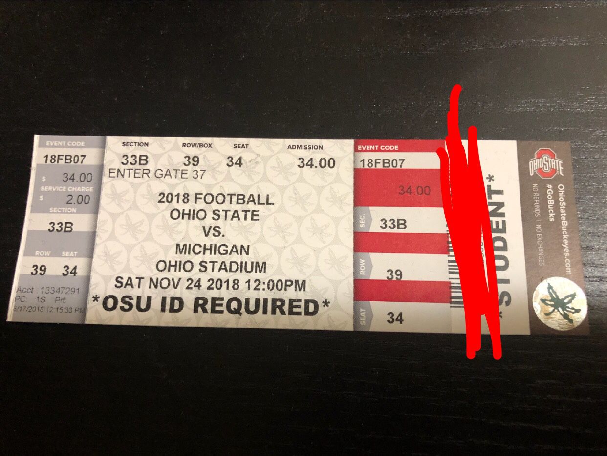 2 OSU Michigan tickets