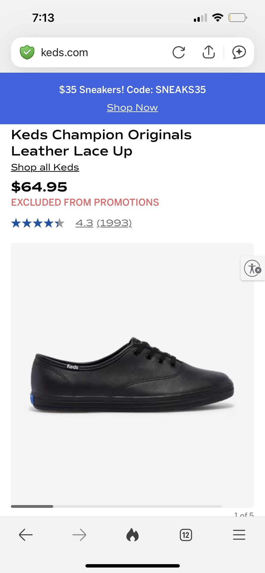 Leather Black Keds Champion