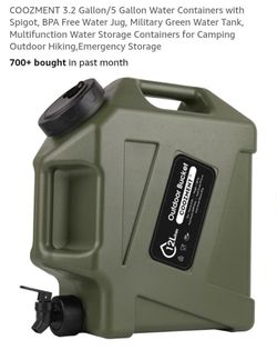 NEW 3.2 GALLON / 5 GALLON WATER CONTAINER WITH SPIGOT