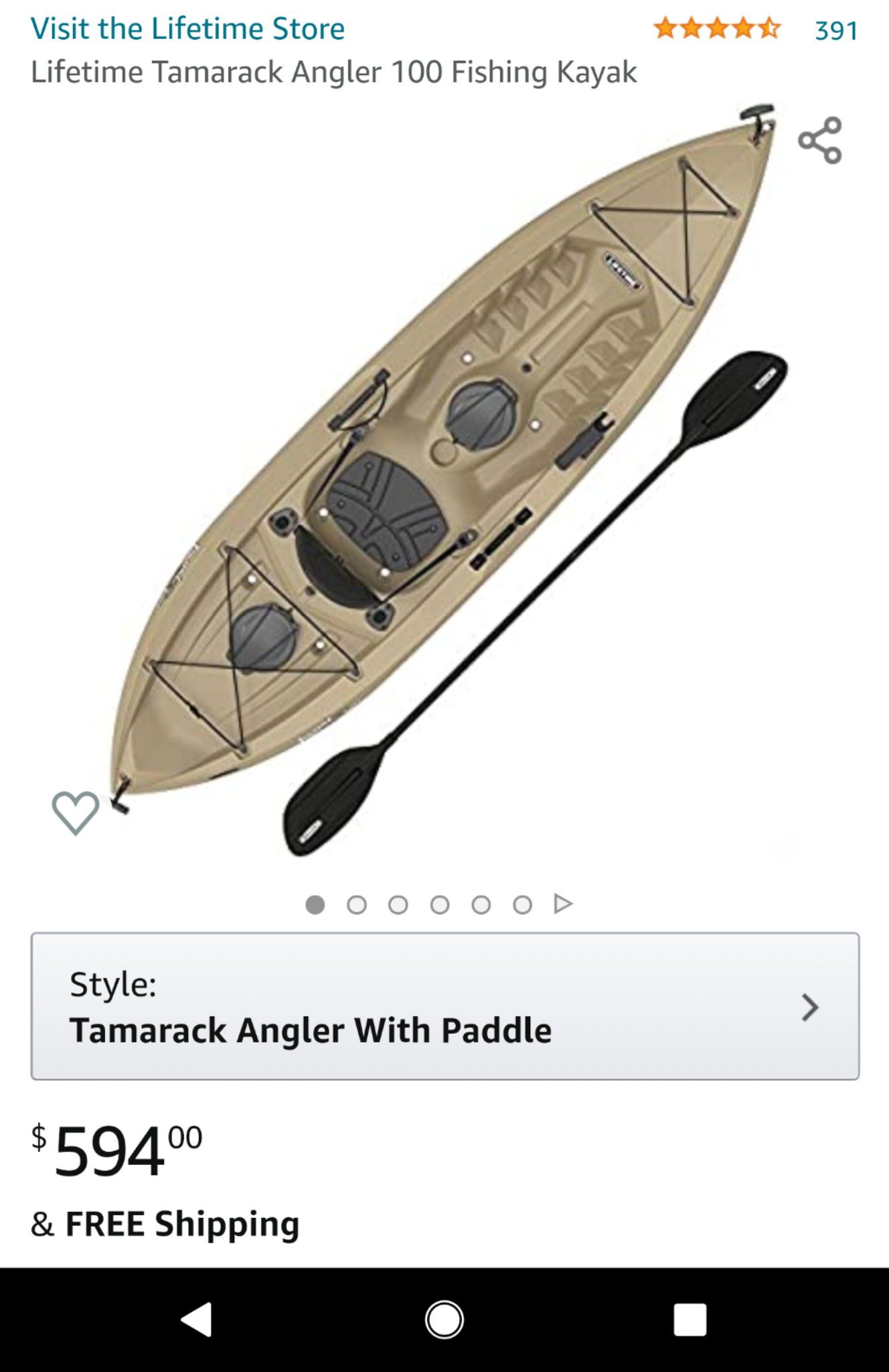 Lifetime Tamarack Angler Fishing Kayak