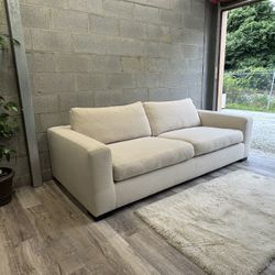 (Delivery) Down Filled Off White 3-Seater Sofa/Couch