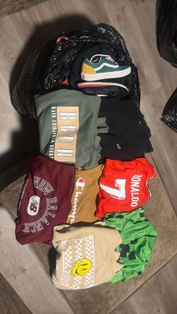 Big bags of boys clothing and shoes