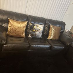 Brown Leather Couches