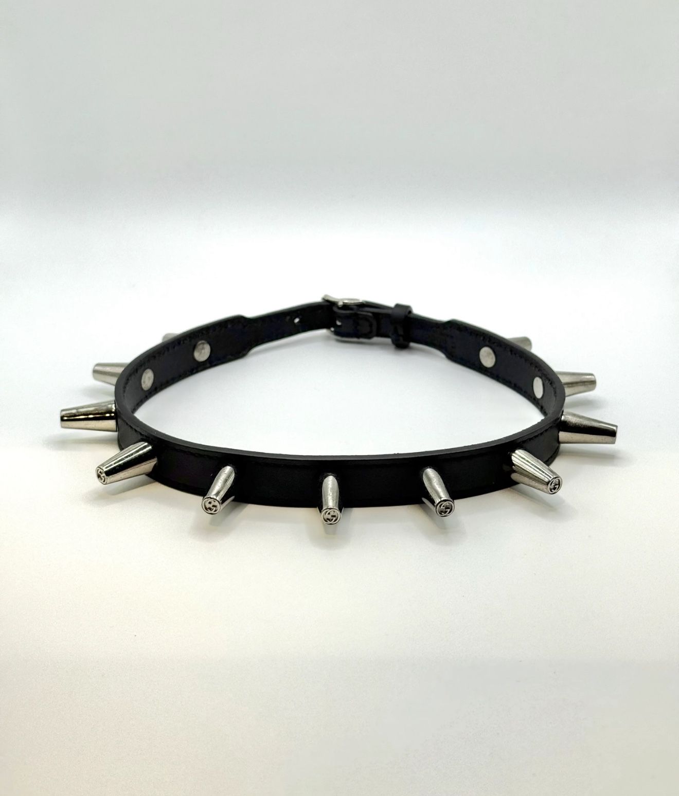 2000s Gucci Spike Leather Choker - Archival Piece