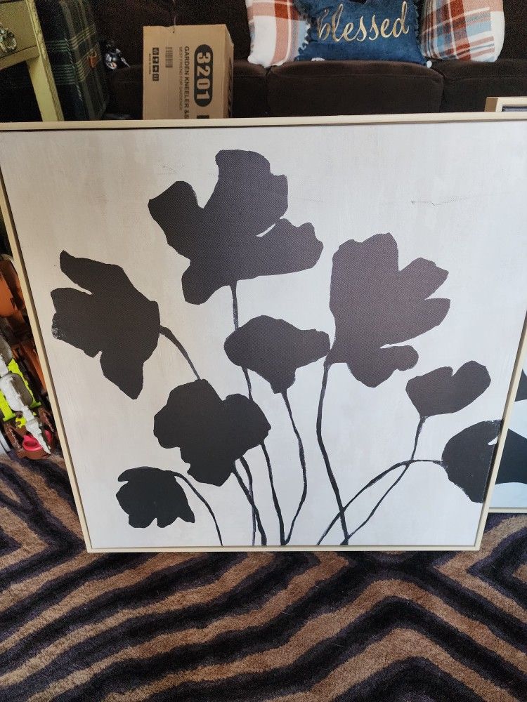 Size 24" x 24" - Threshold Floral Minimalist Wall Art Canvas Botanical