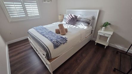 Queen mattress with brand new frame