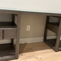 ETHAN ALLEN Clarendon console Desk - Gray Contemporary Console Desk