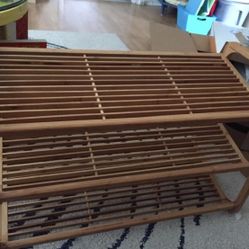 3 Level Bamboo Shoe Rack Holder Storage Free Shipping!
