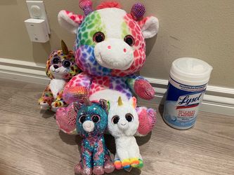 4 Kellytoy Multicolor Giraffe Plush Stuffed Animal, lot of 4