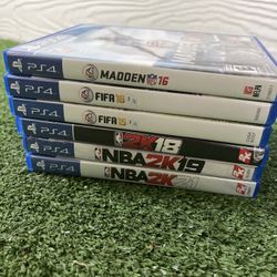 PS4 Sports Game Bundle – NBA, FIFA, Madden (6 Games Total)