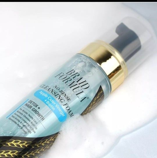 Braid Formula No-Rinse Cleansing Foam - Removes Build-Up, Dirt, Oil from Braids, Twists, Locs | Refresh & Detoxify Scalp | Fast Drying | Stimulate Hai