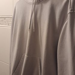 White Hoodie With Hood And One Front Pocket