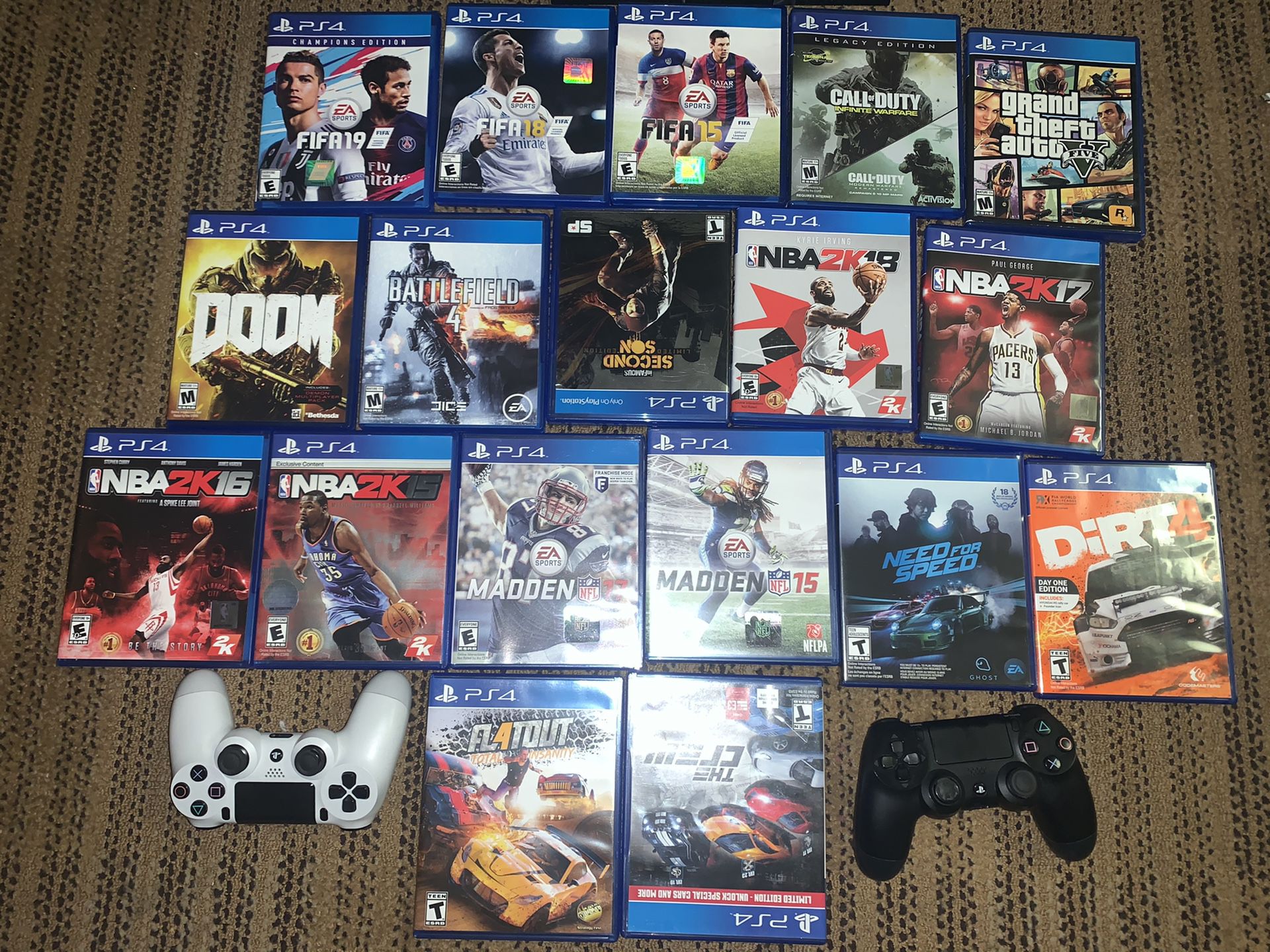 PS4 with 18 games two controllers all cable everything work u can try it out if u like I can deliver also
