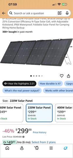 Ecoflow 220W Solar Panel
