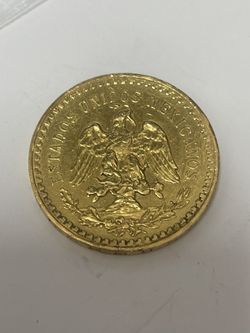 22k 50peso Mexican Coin