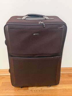 Brown Soft‑shell 27" Checked Rolling Luggage Suitcase