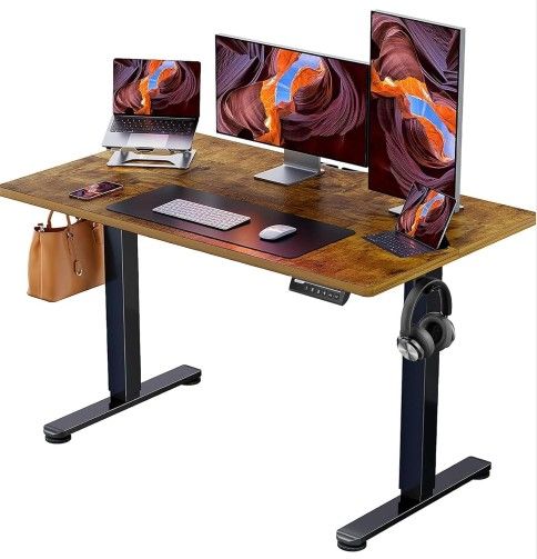 Electric Standing Desk, Height Adjustable, 48 x 24 Inches, Sit/Stand up Desk, Memory Computer Desk