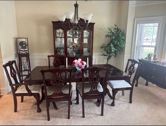 Cherry Oak Wood Dinning Set