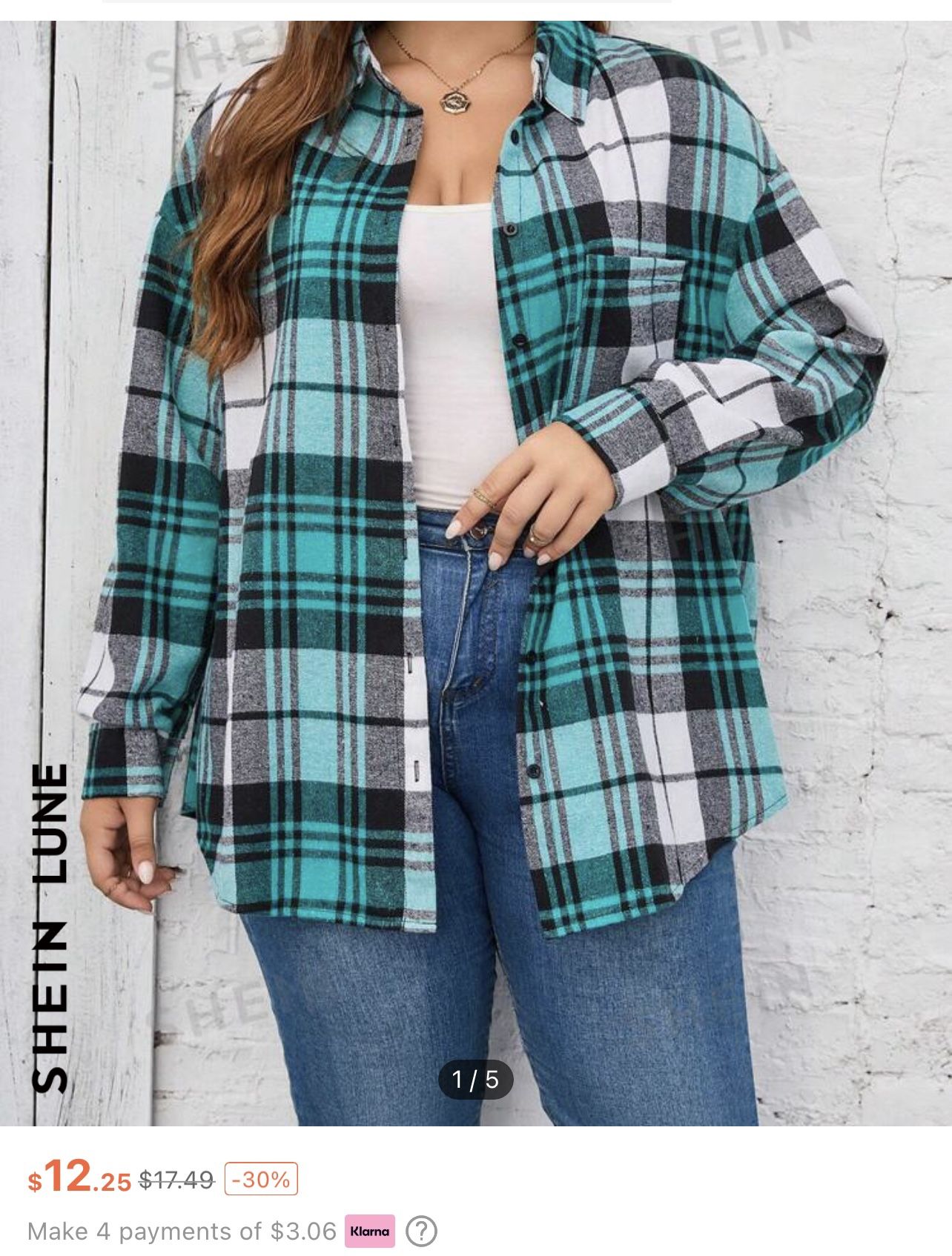 Plaid Shoulder Shirt (0XL)