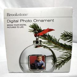 Digital Photo Display Ornament Brookstone Still in Box Complete