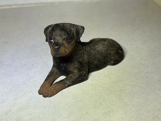 Hand Painted Rottweiler Statue