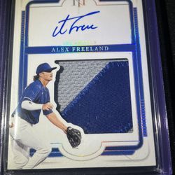 Los Angeles Dodgers Alex Freeland Holo Silver /25 Silhouette Auto Patch NT