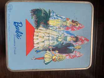 Vintage Barbie treasure trunk, price includes vintage doll $120.
