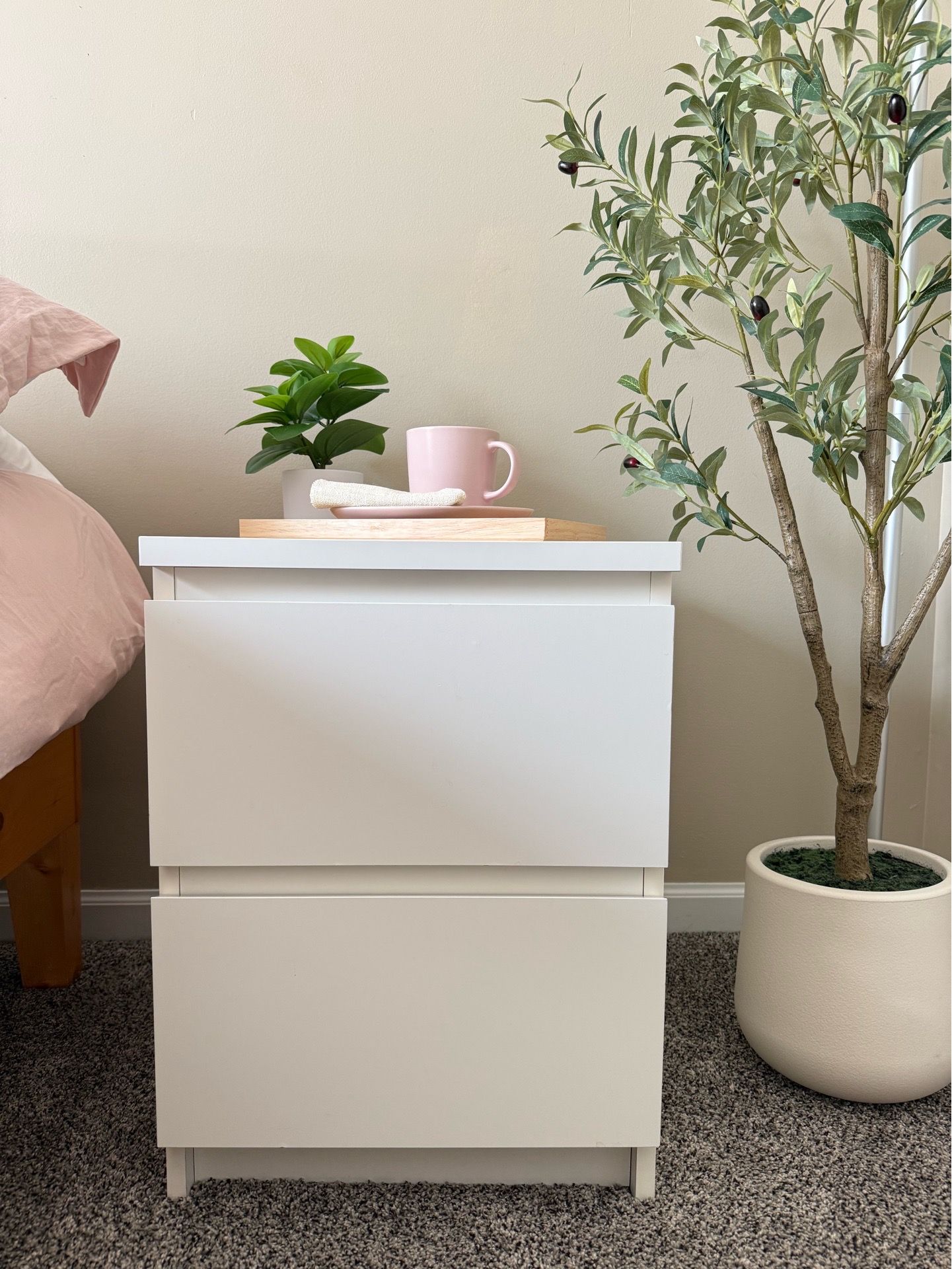 IKEA Pair of White Malm 2-Drawer Chests / Nightstands – Set of 2