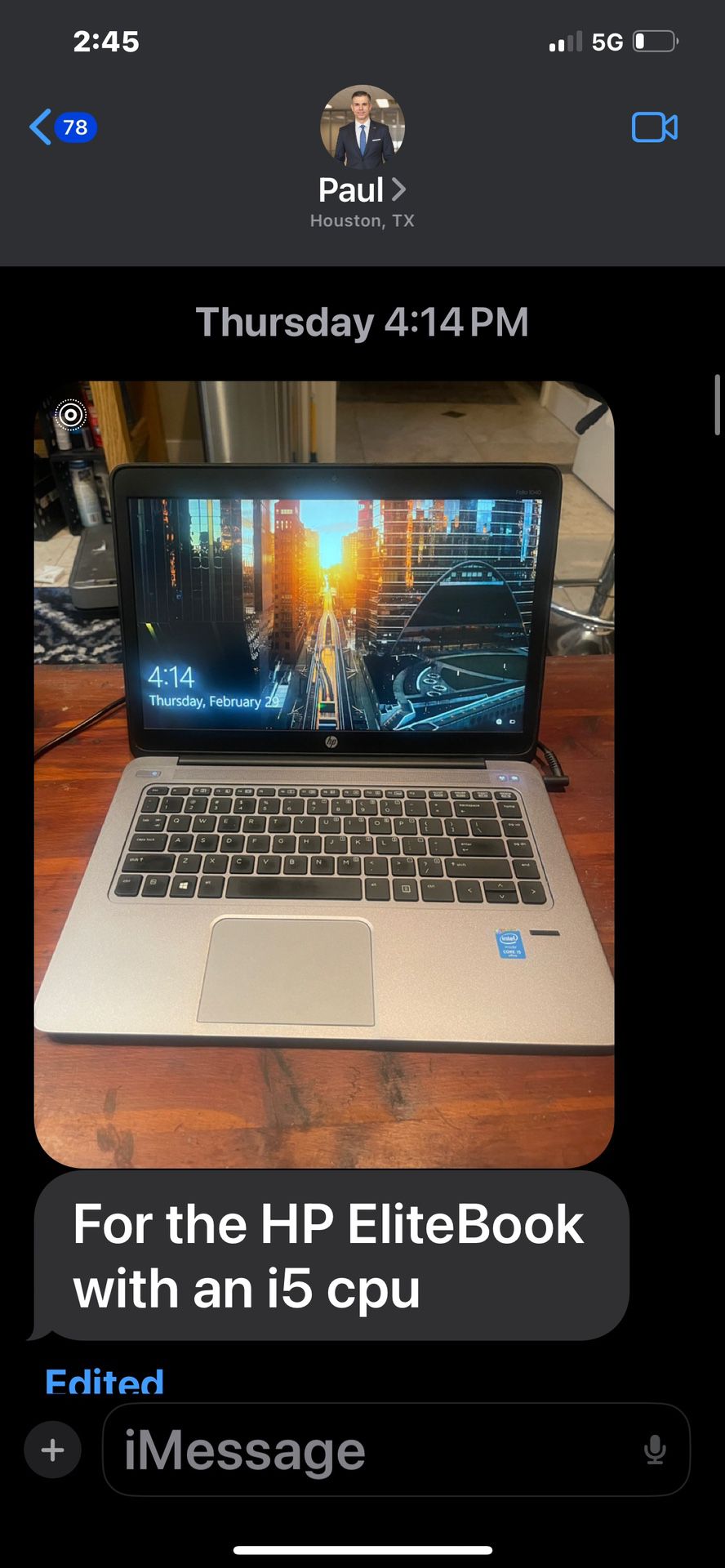 HP Elitebook 8th Gen Intel Laptop For Sale