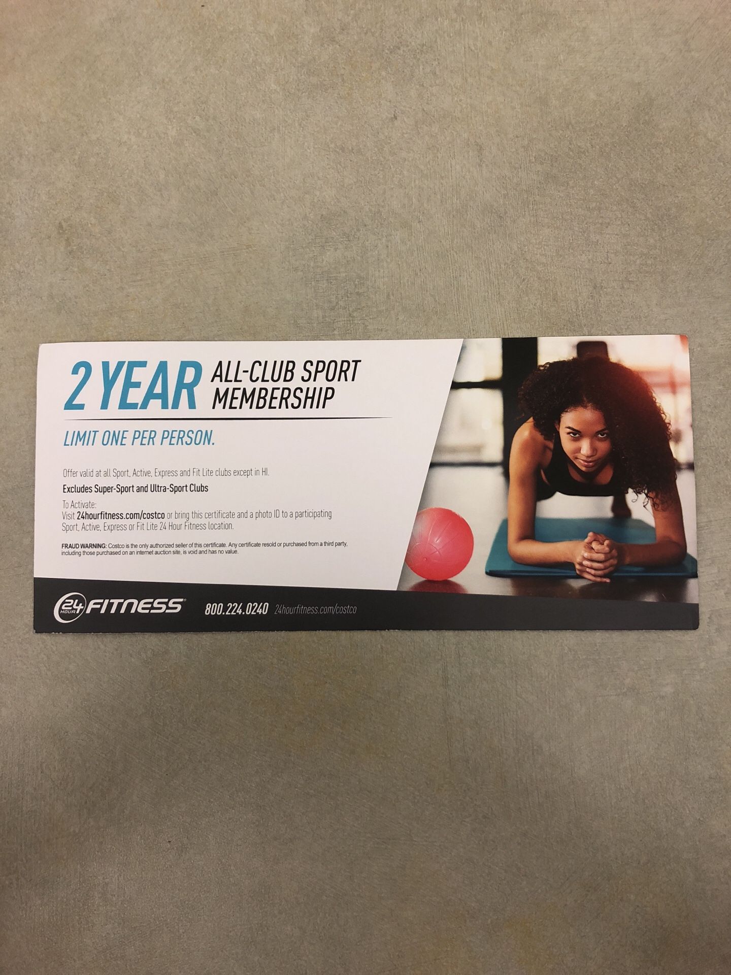 24 Hour Fitness 2 Year All-Club Sport Membership