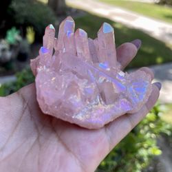 Pink Aura Crystal Cluster Quartz