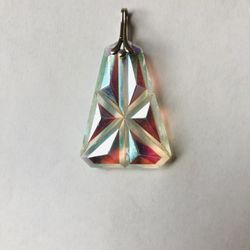 Vintage Iridescent Glass Pendant 1 1/2 inches Tall