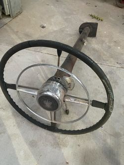 Vintage Steering Wheel with Column