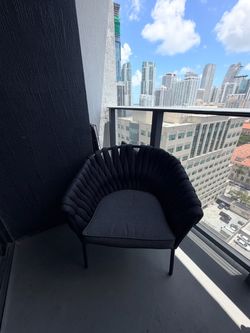 Dark grey patio chairs