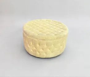 Round Tufted Storage Ottoman