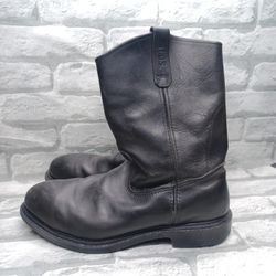 Red Wing Pecos 2253 Steel Toe Size 12 Vintage USA Black Leather Work Western Boots