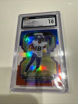 2021 Panini Prizm Justin Jefferson Red White & Blue CGC 10