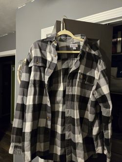 Carhartt Mens Black And White Flannel XL