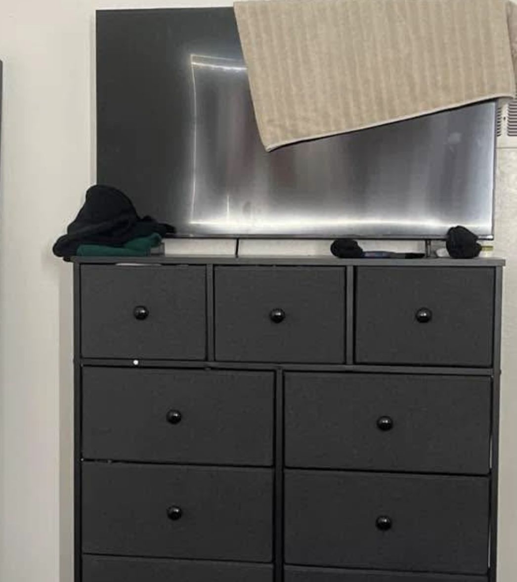 white christmas dresses Nealyn Black 7-Drawer 60.88 in. Wide Dresser