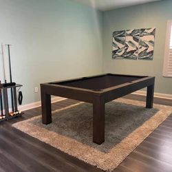 Strait Leg 7ft Modern Dining Pool Table