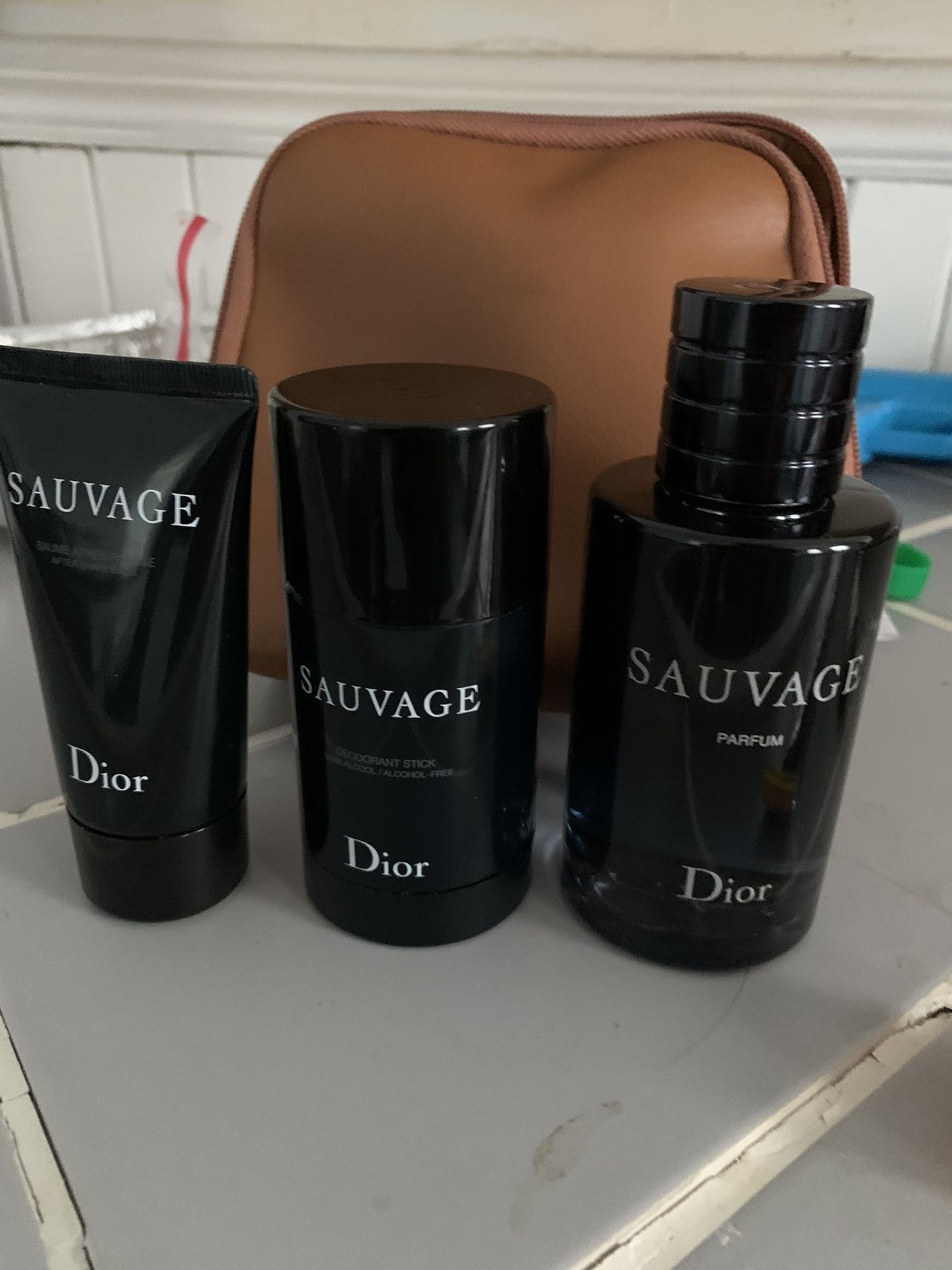 Dior Sauvage Parfum 3 Piece USED with Bag