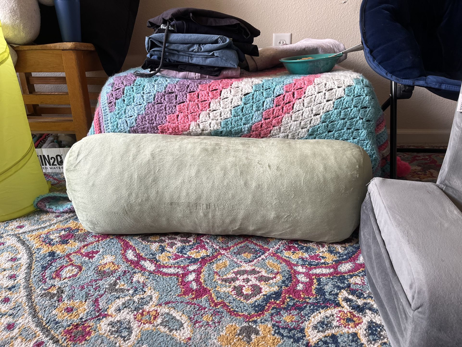 Yoga Bolster – Velvet Cover, Supportive & Washable