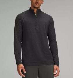 LULULEMON MEN'S METAL VENT TECH MIDWEIGHT HALF ZIP - GRAPHITE GRAY/BLACk Size XL