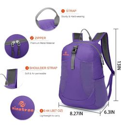Portable Purple Day Bag 22L Lightweight Travel